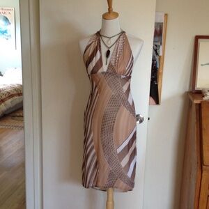 Silk halter dress.